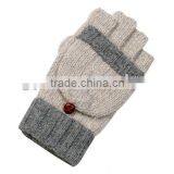 Teenager Knitted Fingerless Glove With Mitten Cover