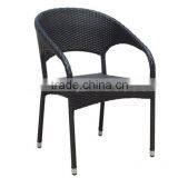 Black Unfolding Outdoor Rattan Chair With Arms thumbnail-1