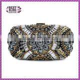 Fashion Classic Design Embroidery Flowers Party Black Diamond Clutch Evening Bag Shoulder Bag Handbag Ladies Purse(C024) thumbnail-1