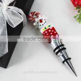 Christmas Flavor Snowman Shaped Lampwork Murano Glass Wine Accessory for Christmas Gifts thumbnail-1