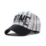Stripes Pattern 3D Embroidery Latter Colorful Wholesale Baseball Cap Hats