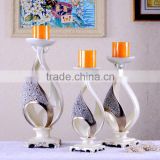 Alibaba website zhongshan factory special design decorative white polyresin candle holder