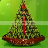 Big Triangle Pyramid Lucky Bamboo Air Bonsai Tree Dracaena Sanderiana Indoor Water Aquatic Plants Nursery Garden Decoration thumbnail-2