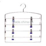 The HEAD natural metal pant hanger with 4 metal clips bar skirts hanger collection metal made in china