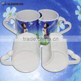 Heart Shape Ceramic Couple Mug,wholesale White Couple Mug thumbnail-2
