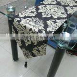 Polyester Jacquard Luxury Table Runner, Wedding Banquet Table Runner Black thumbnail-1