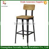 Top Sale Metal Bar Stool Chair With Wooden Seat
