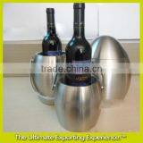 Double Wall Egg-shaped Portable Ice Bucket, Double Wall Wine Ice Bucket,Wine Cooler,stainless Steel Egg-shaped Portable Ice Buck