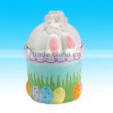 Colorful Ceramic Easter Bunny Butt Jar for Cookies or Candy thumbnail-1