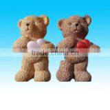 Hot Two Lovely Bears Holding Heart Polyresin Valentine Days Gift thumbnail-1