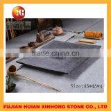 Round Hollow Out Drainage Mongolia White Metal Stone Tea Tray thumbnail-3