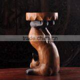 Thailand Style Wood Carved Panda Chair, Panda Shape Design Handcarved Little Chair (BF01-X1173) thumbnail-4