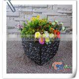 Wholesale Curved Square Pebbles Fiberglass Decorating Flower Pots thumbnail-1