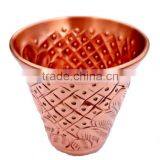 BPA FREE 100% PURE COPPER 2 OZ EMOSSED DESIGN SHOT GLASSES, COPPER SHOT MEASURING CUPS thumbnail-1