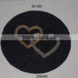 Double Heart Round Glass Bead Place Mat Other Colours Also Available thumbnail-1