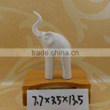 White Ceramic Elephant Statue for Tabletop Decoration thumbnail-1