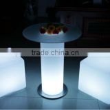 hots sale round glass top center rotating dining table with led light