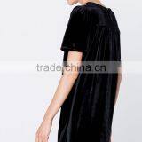 New Short Sleeve Floral Velvet Mini Dress Frock Design With Hand Embroidery Designs For Dress 2016 HSD5828 thumbnail-6