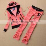 2016 Winter Autumn Women Sweatshirts Sportwear Casual Sports Two Pieces Velvet Suit Pants Set thumbnail-6