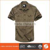 2014 Hot Sale Heavy Washed Pure Cotton Cargo Shirt For Men