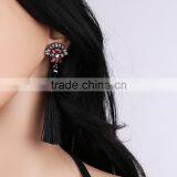 Fashion Shiny Rhinestone Colorful Long Tassel Dangle Earrings thumbnail-4