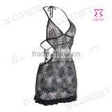 Black Sexy Backless Girls Nighty Sexy Wear Lingerie thumbnail-1