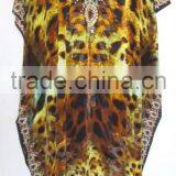 DIGITAL Print Crepe Silk Embellished Kaftan CAFTAN Tunic Poncho Blouse thumbnail-1