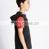 Boy's Pure Cotton Solid Color Hooded Sleeveness Sweatshirt Vest Waistcoat (5-14 Years) thumbnail-2