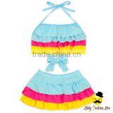 New Model Children Colorful Ruffle Separable Rainbow Little Girl Cake Dress Swimwear Beach Mini Skirt thumbnail-6