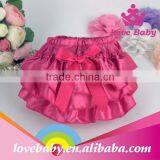 Wholesale Solid Color Baby Bloomers Fashional Satin Bloomers With Butterfly Knot thumbnail-6