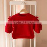 S32890W Children Knitted Sweater Girls Spring Cotton Casual Bowknot Pullover Sweater thumbnail-3