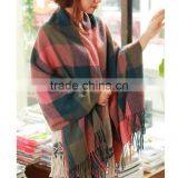 Hot Sales Different Colors Choice Fashion Design Fake Cashmere Plaid Pattern Design Scarf With Tassel Warm Fashion Scarf thumbnail-4