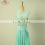 Long Floor-length A Line Beaded Bridesmaid Dress thumbnail-3