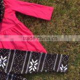 3 Pieces Scarf Hot Pink Top Kids OUTFITSblack Black Tribal Aztec Pant New Design Hot Sell Boutique Clothes Kids Sets thumbnail-3