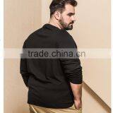 Men's Spring Long Sleeve Cotton Slub Plus Size O-neck Tee Shirt With Button Placket thumbnail-2