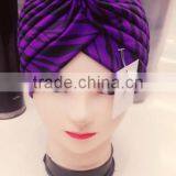 New Color Striped Indian Cap Arabic Muslim Headscarf Hat Lady Print Hat Wholesale thumbnail-3