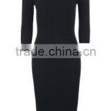 2017 Womens Beautiful Fashion Half Sleeve Long Fitted Knitted Sweater Dress With High Quality thumbnail-6