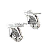 Customized Unisex 925 Sterling Silver Hiphop Earrings Studs Jewelry Wholesale thumbnail-1