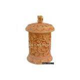 Hand Carved Wooden Multi Purpose Box Indian Traditional thumbnail-1