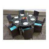 Black 6 Seater Rattan Dining Set Synthetic Rattan Outdoor FurnitureWaterproof thumbnail-1