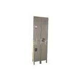 Two Tier Changing Room Stainless Steel Lockers , Single Door Office Storage Cabinets