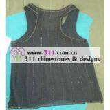 311 Front Back Hot-fix Half Round Studs Heat Transfer Rhinestone Motif Design2