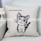 2016 Wholesale Home Decor Digital Printing Cotton And Linen Pillow Cat Cartoon Cushion thumbnail-3