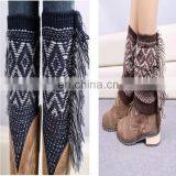 Trendy Knitted Tassel Boot Socks Printed Stripe Boot Cuff thumbnail-1