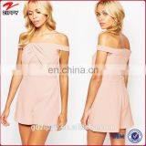 Bardot Neckline Off the Shoulder Crochet Playsuit