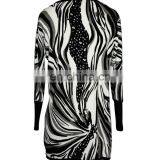 Abstract Paisley Worsted Round Neckine Tunic For Old Women thumbnail-2