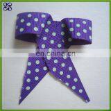 Wholesale Patterned White Dotted Pre-tied Ribbon Bow Grosgrain Ribbon
