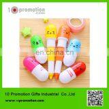 Plastic creative stationery ballpoint pen/colorful pill for children study