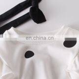 Solid Color Wave Point Pattern Full Sleeve Romper Jumpsuit With Headband Beautiful Girls Daily Wear Romper thumbnail-4