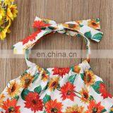 Drop Shipping Newborn Clothing Set Summer Baby Girls Sunflower Full Print Tops Dress & Shorts Pants Outfits Clothes thumbnail-5